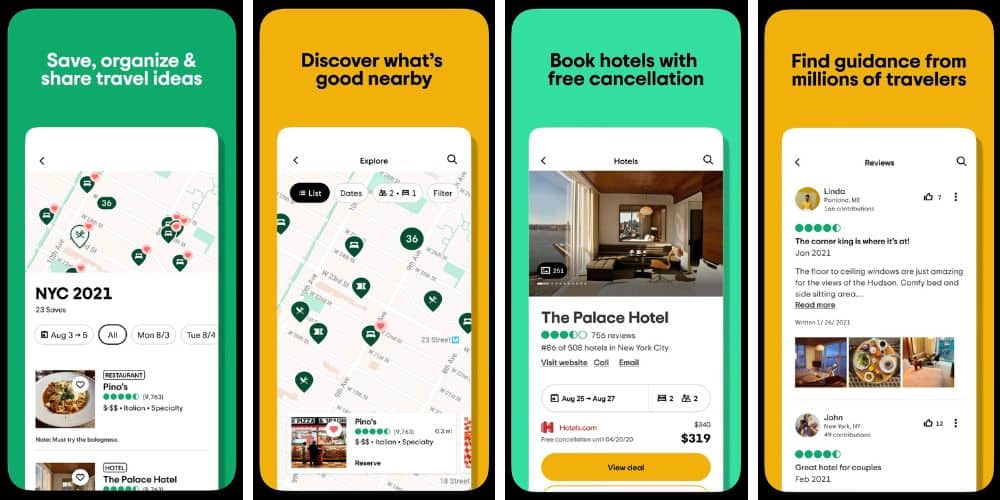 trip advisor app screenshots