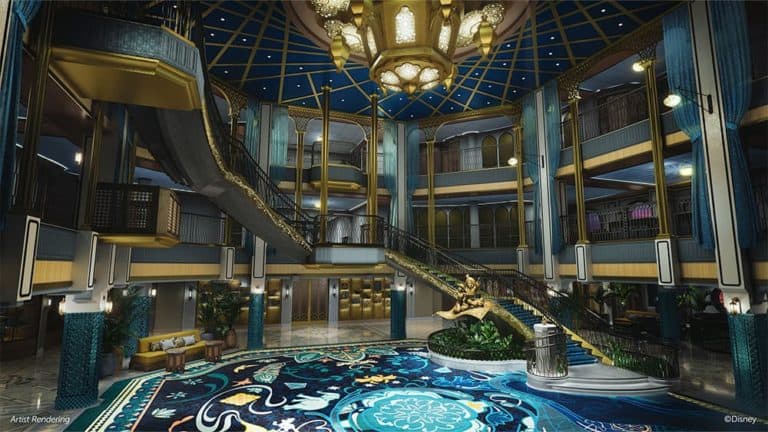 Disney Treasure's atrium grand hall