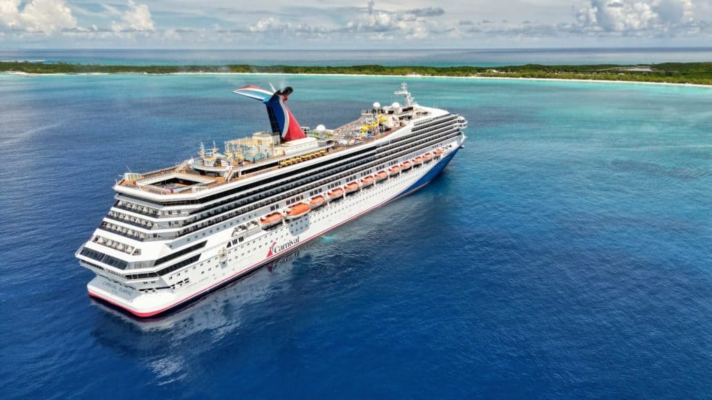 Carnival cruise line ship aerial 