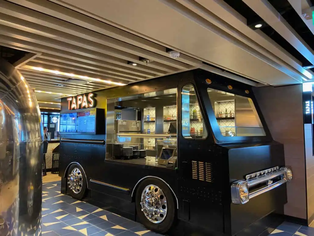 Tapas truck at Indulge Food Hall in Norwegian Prima 