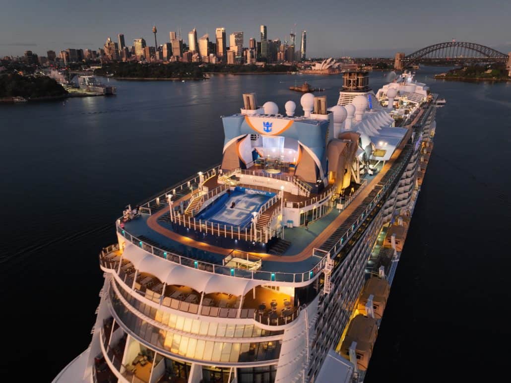 ovation of the seas aerial top deck sydney