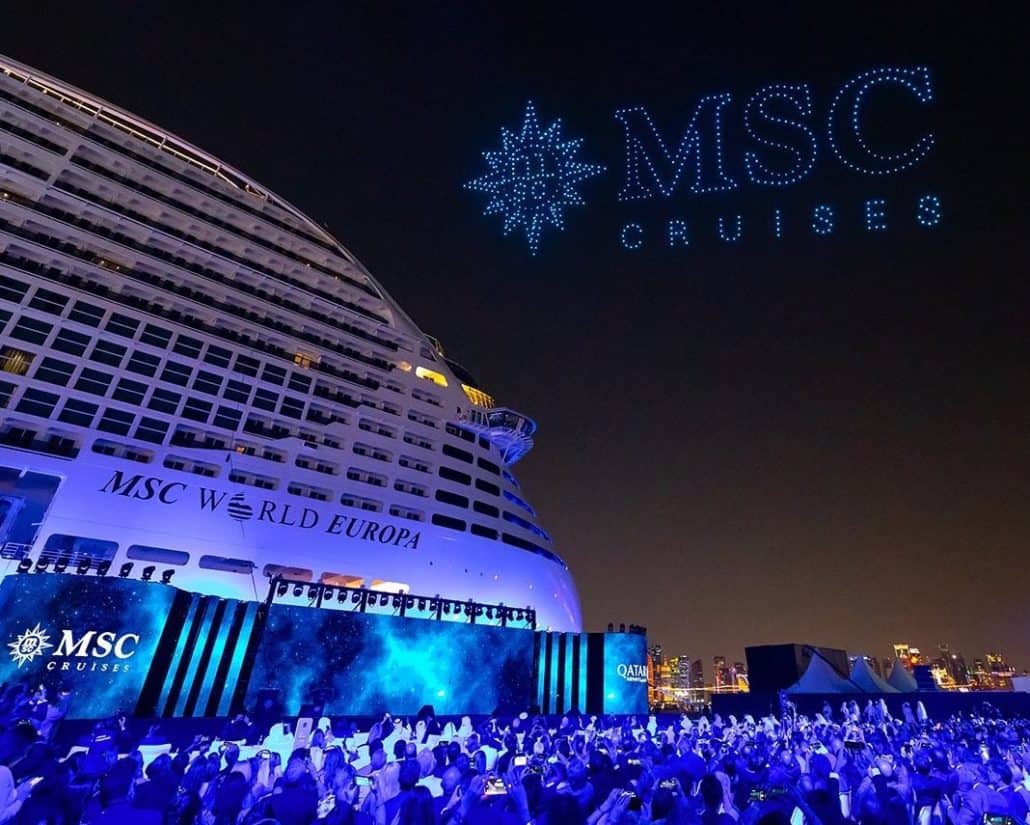 msc world europa christening doha qatar