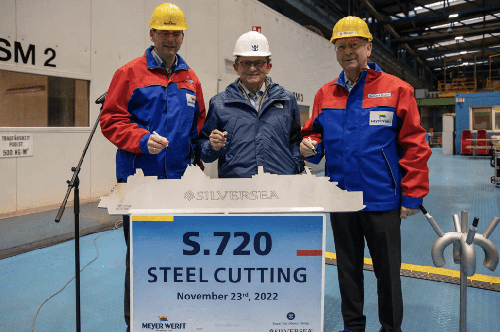 silversea cruises silver ray steel cutting ceremony