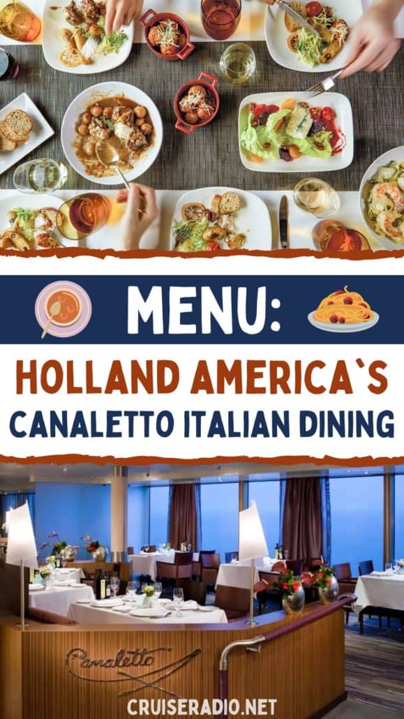 holland america canaletto menu