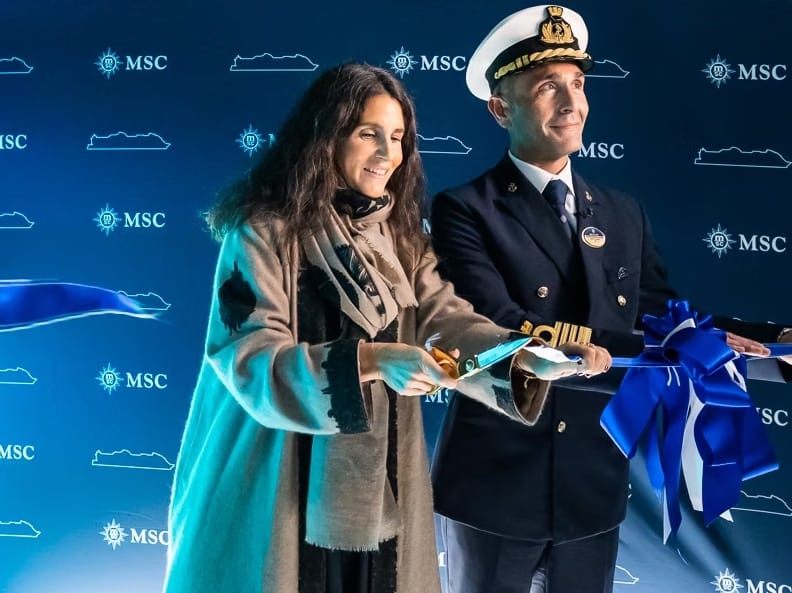 alexa aponte-vago cuts ribbon msc seascape