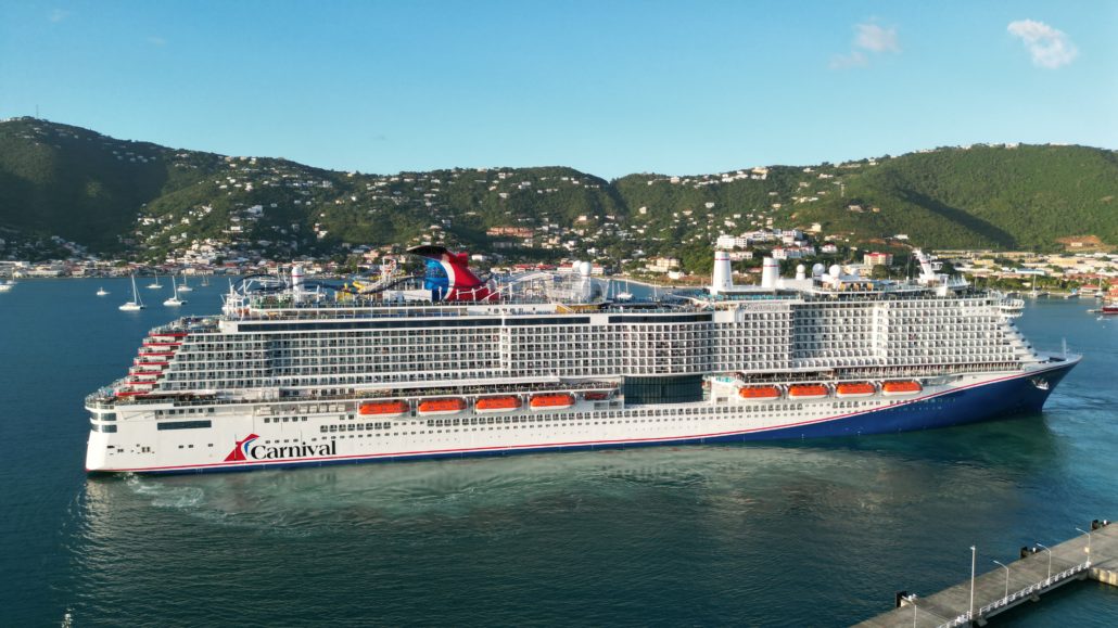 Aerial view of Carnival Celebration in St. Thomas, US Virgin Islands 