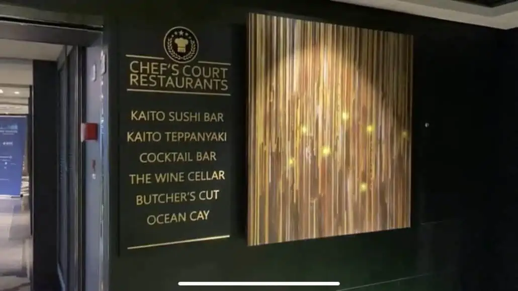 Chef's Court specialty restaurant area at MSC Seascape