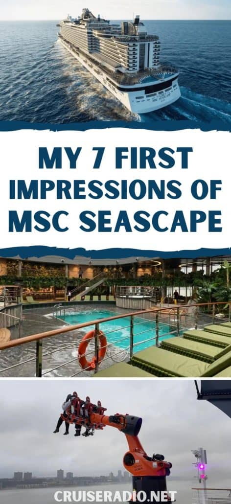 my seven first impressions of msc seascape