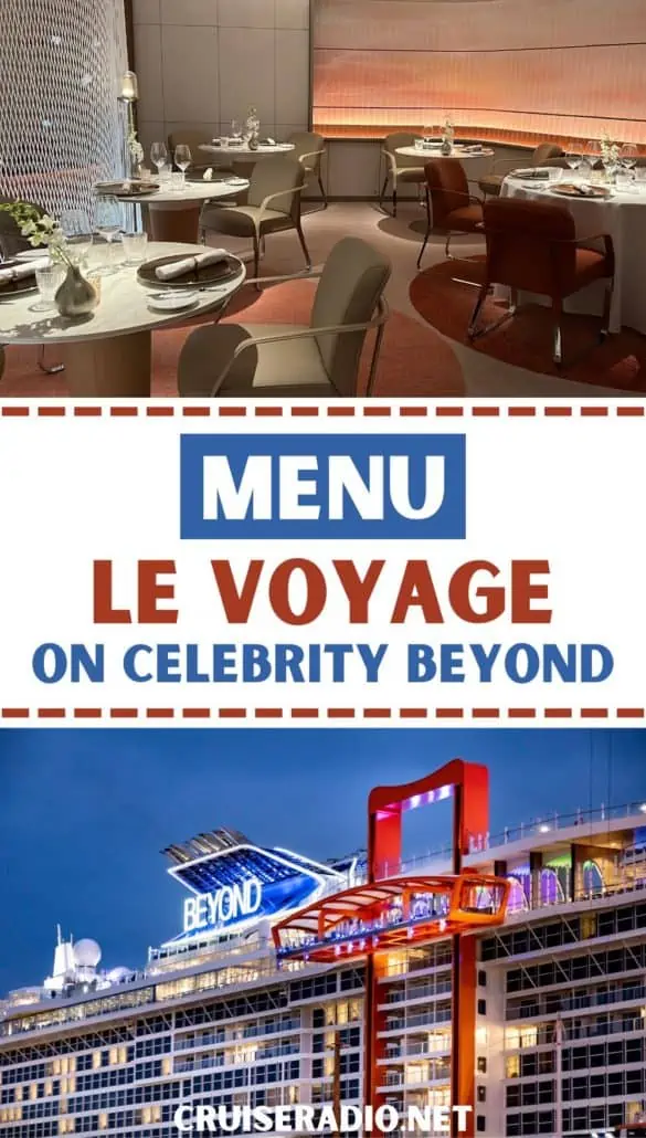 le voyage menu on celebrity beyond