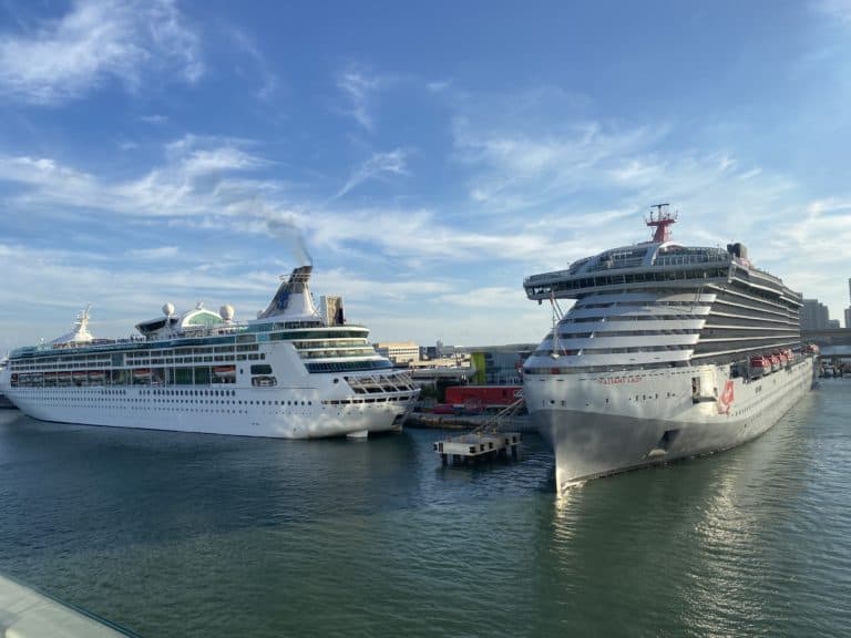 grandeur of the seas and valiant lady in portmiami