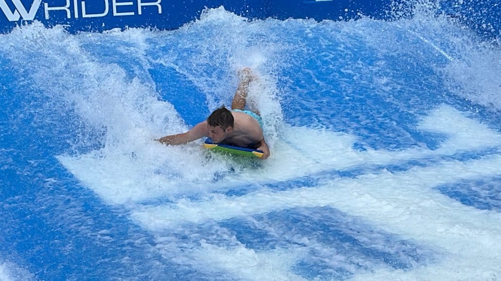 Royal Caribbean's flowrider surfing simulator