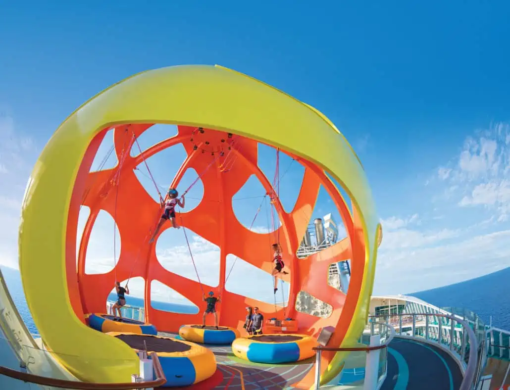 View of Royal Caribbean's skypad bungee trampoline 