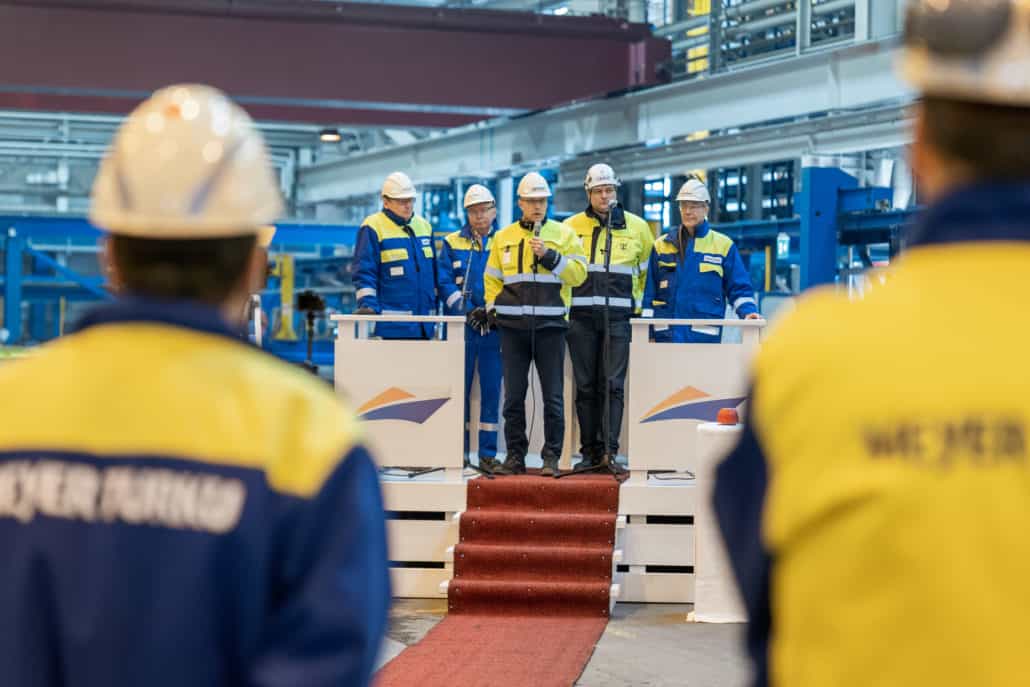 second icon class ship steel cutting ceremony meyer turku