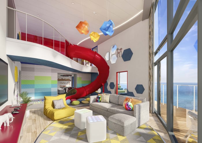 The most expensive suite is Icon of the Seas' family townhouse.