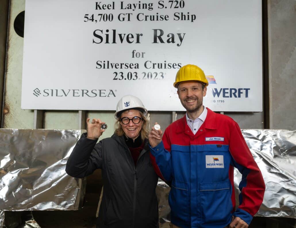 silver ray silversea cruises keel laying ceremony