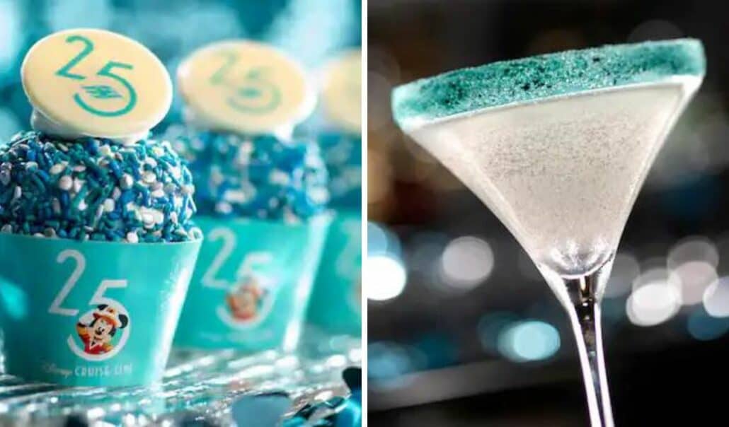 disney cruise 25th anniversary cupcake and cocktail