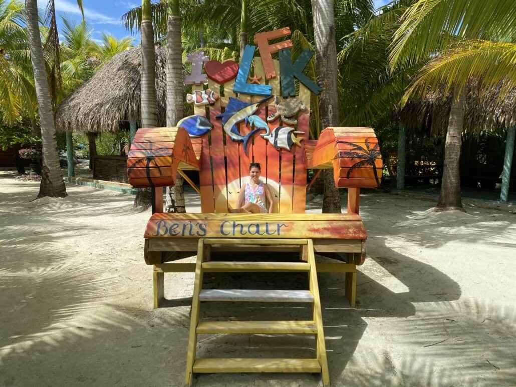 little french key giant chair roatan honduras