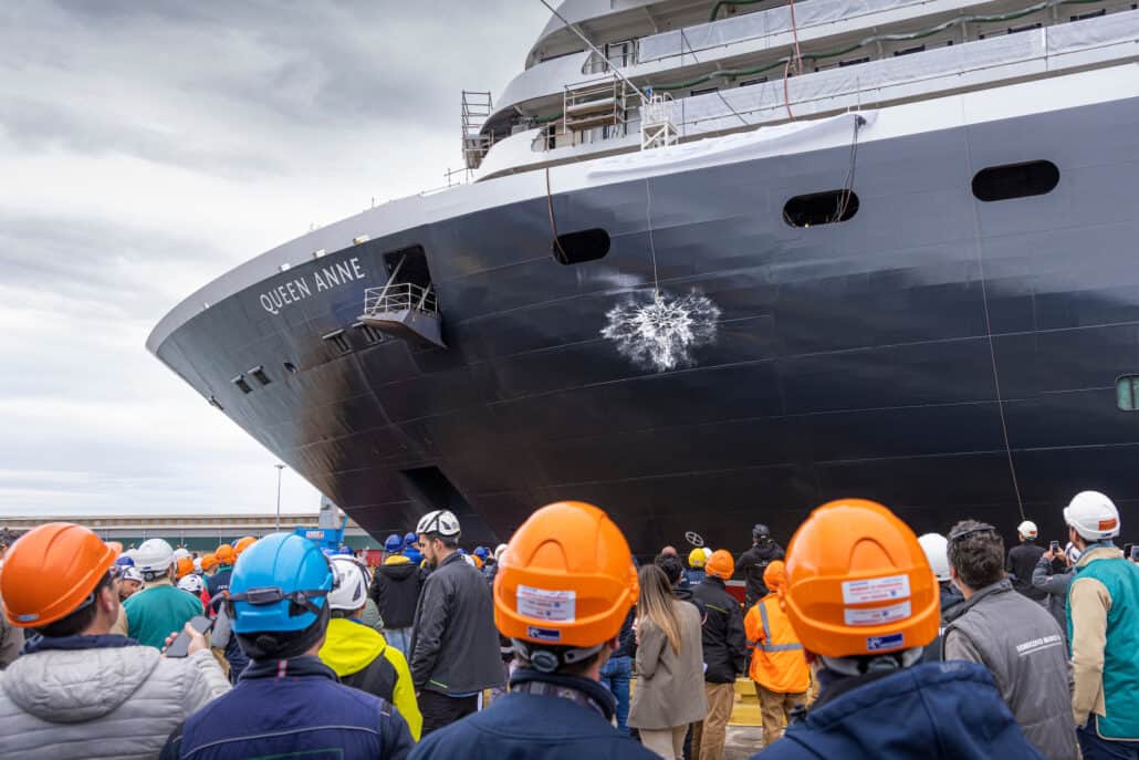 cunard queen anne float out fincantieri shipyard marghera italy