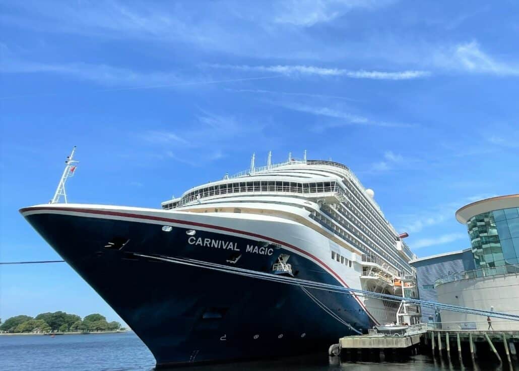 Front view of Carnival Magic in Norfolk, Virginia