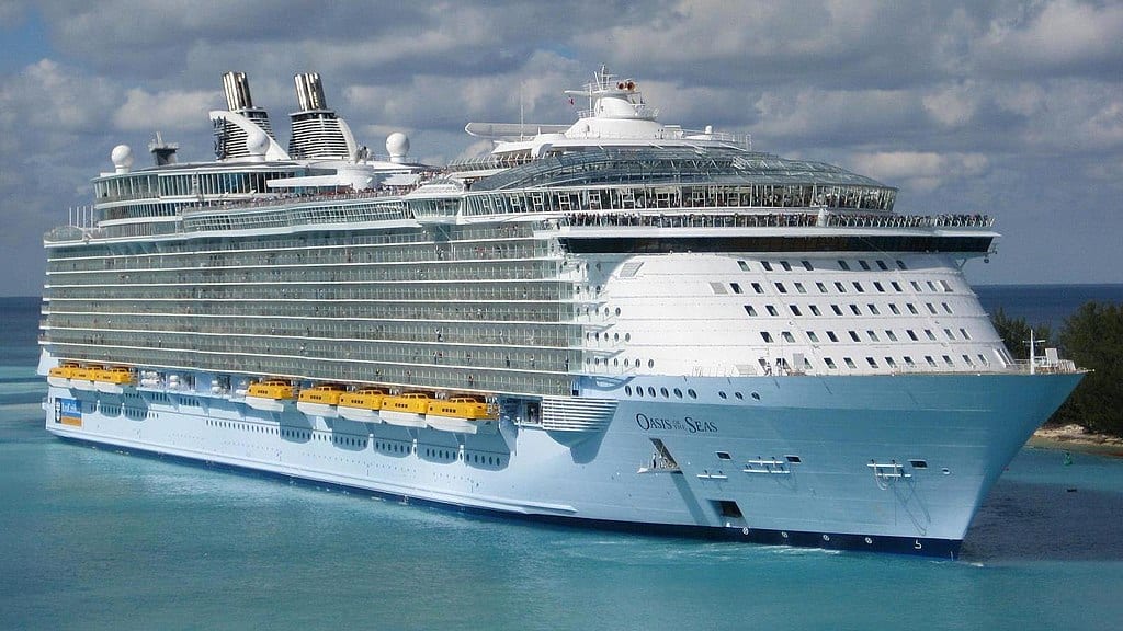 Oasis of the Seas at the port of Nassau, Bahamas. 