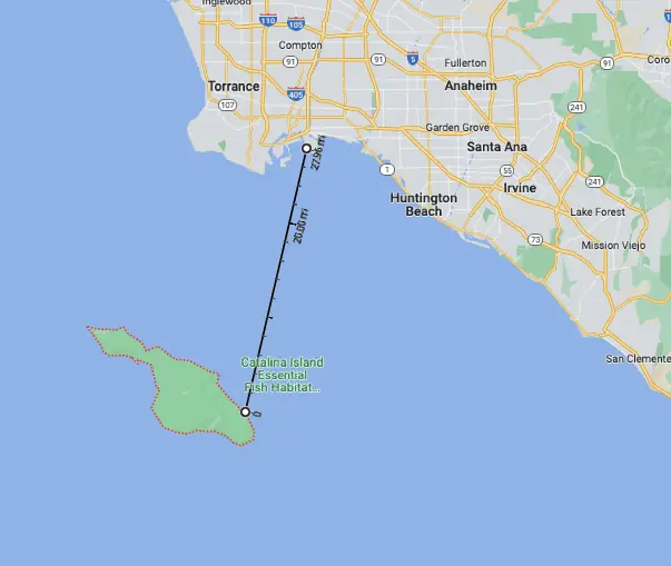 visual map to Catalina Island