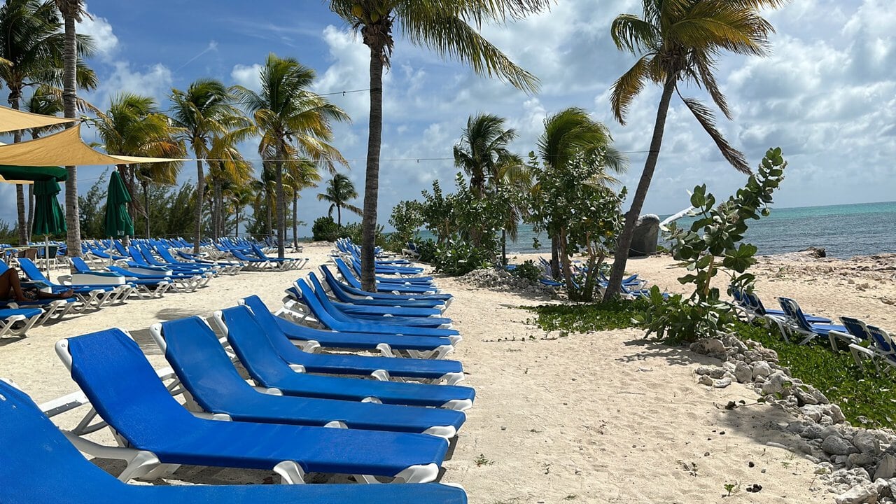 Grand Turk beach and loungers