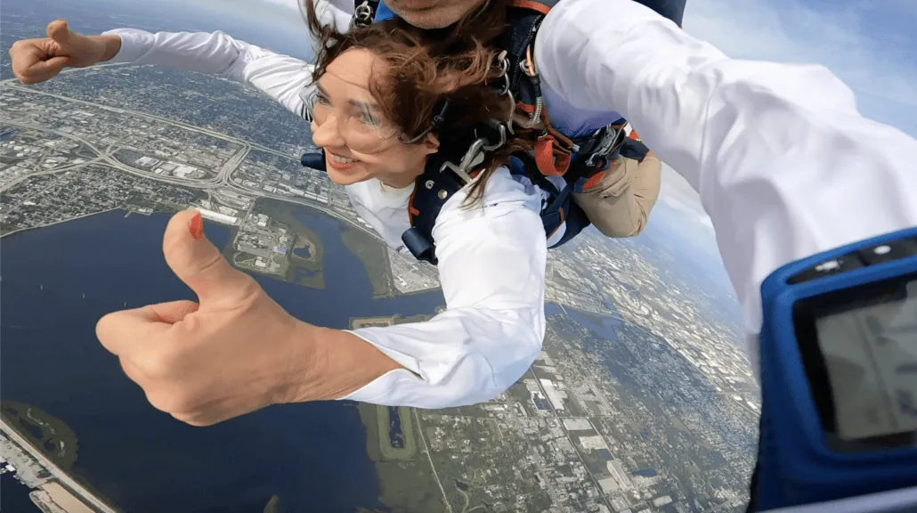 Carnival cruise line president jumping from airplane