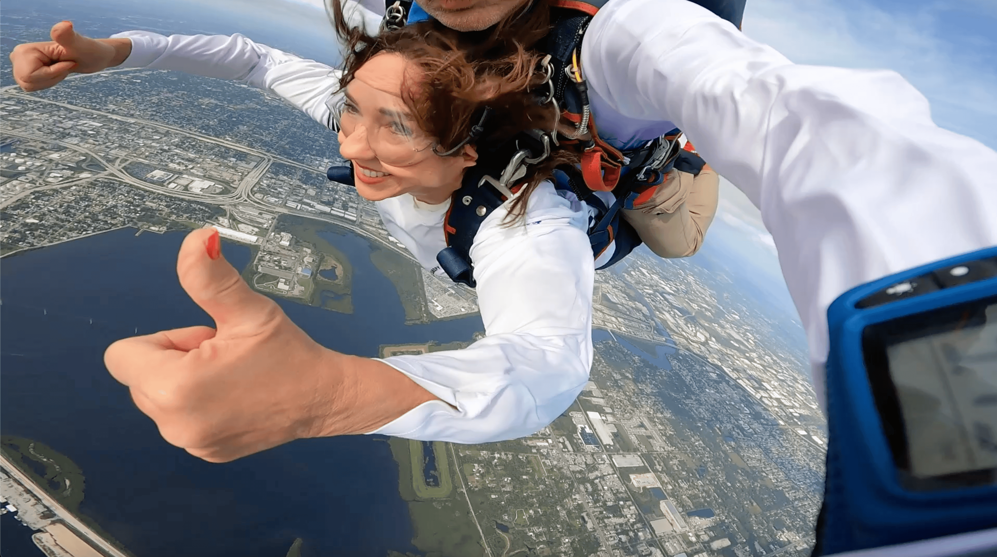 Carnival cruise line president jumping from airplane