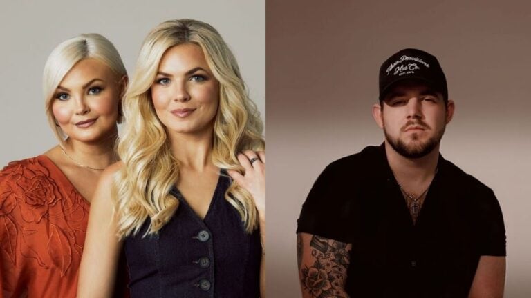 Two women with blond hair, one in an orange top and the other in a dark sleeveless outfit, pose together on the left. On the right, a man with a beard, wearing a black cap and shirt, is seated looking towards the camera—perhaps plotting their next "Onboard Series" adventure with Princess Cruises.