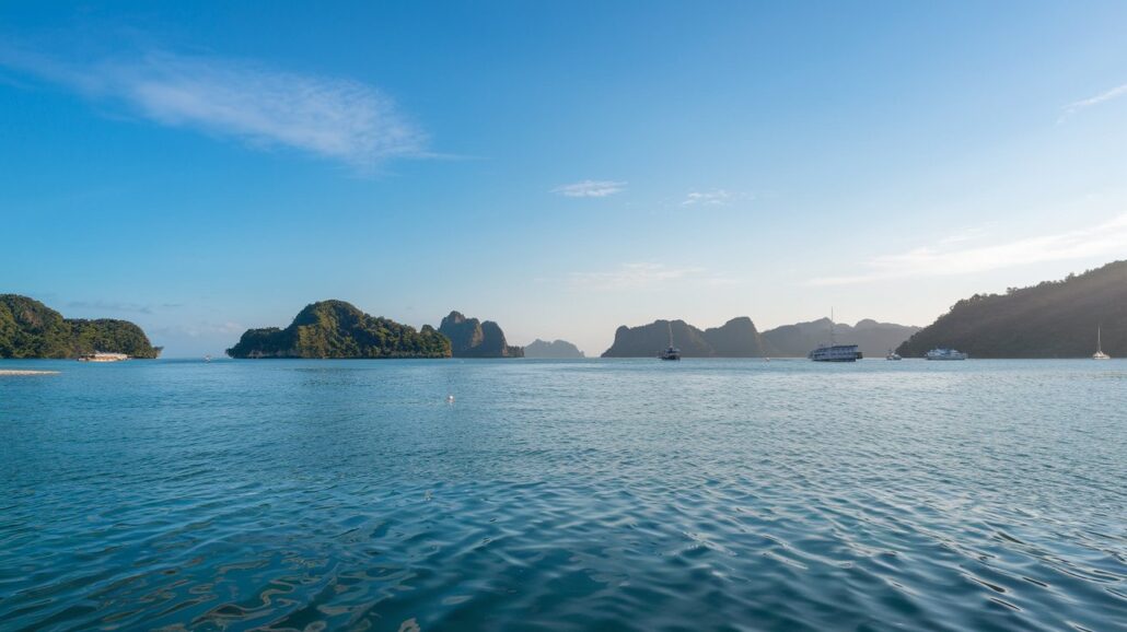 a serene photo of a blue sunny day
