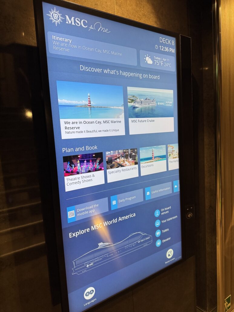 MSC WORLD AMERICA DIGITAL SIGNAGE